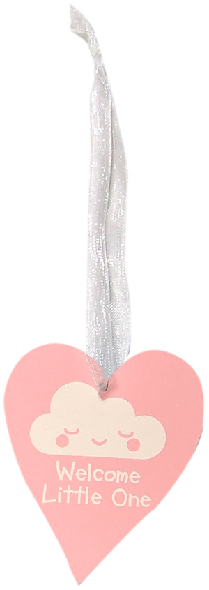 Welcome Little One Heart Pink