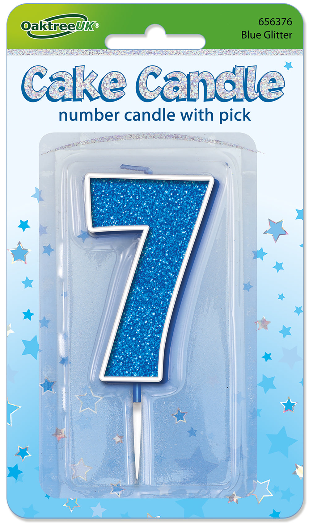 No.7 Candle 7.5cm Blue/Silver