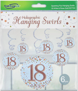 Hanging Swirls 18 White/Gold