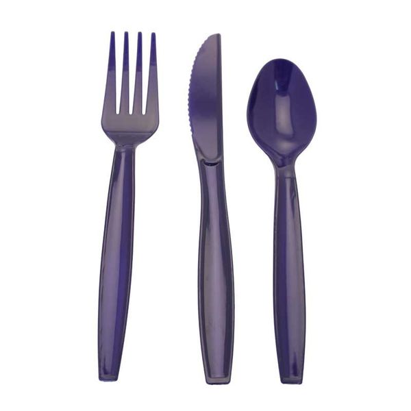 Plast Cutlery Dark Purple 18pk