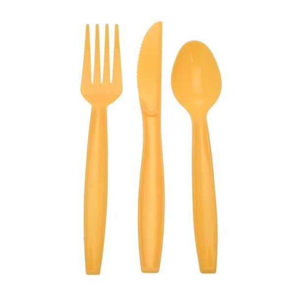 Plastic Cutlery yellow 18pk