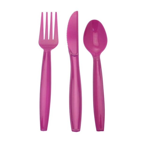 Plastic Cutlery Purple 18pk