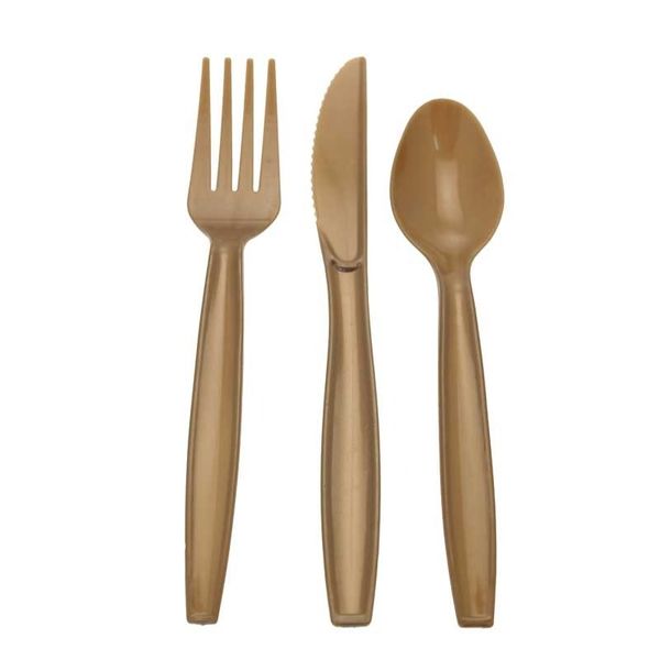Plastic Cutlery Gold 18pk