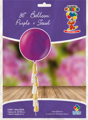 3ft Purple Balloon & Tassel