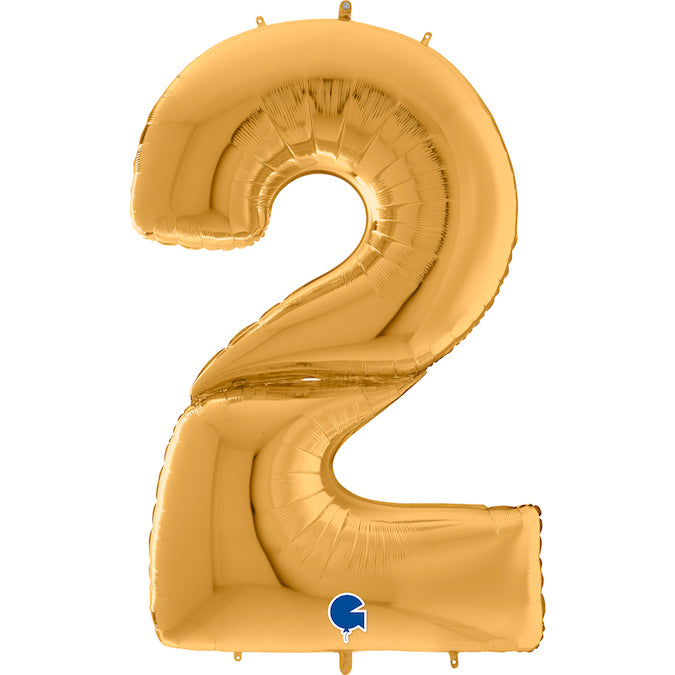 Num 2 Gold Giant 64" Balloon