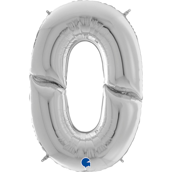 Num 0 Silver Giant 64" Balloon