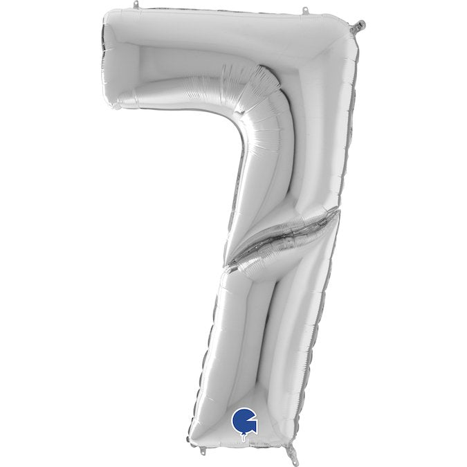Num 7 Silver Giant 64" Balloon