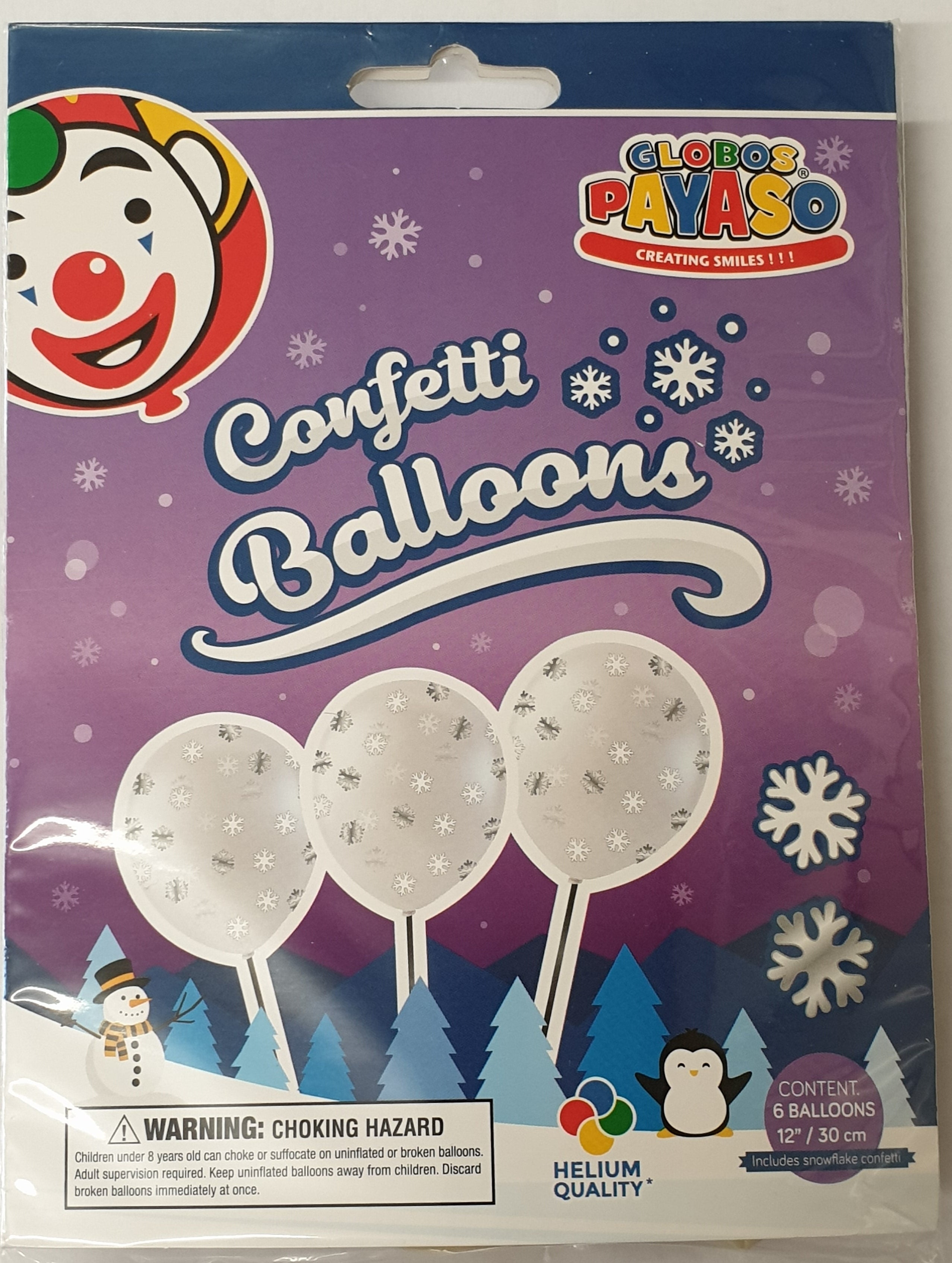 Snowflake Confetti Balloon 6pk