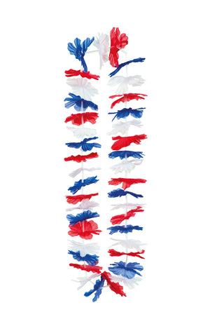 Hawaiian Lei Red, White, Blue