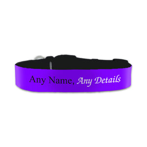Personalised Small Dog Collar with Purple Background Image 2