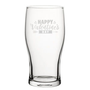 Happy Valentine's Day Classic Design - Engraved Novelty Tulip Pint Glass Image 2