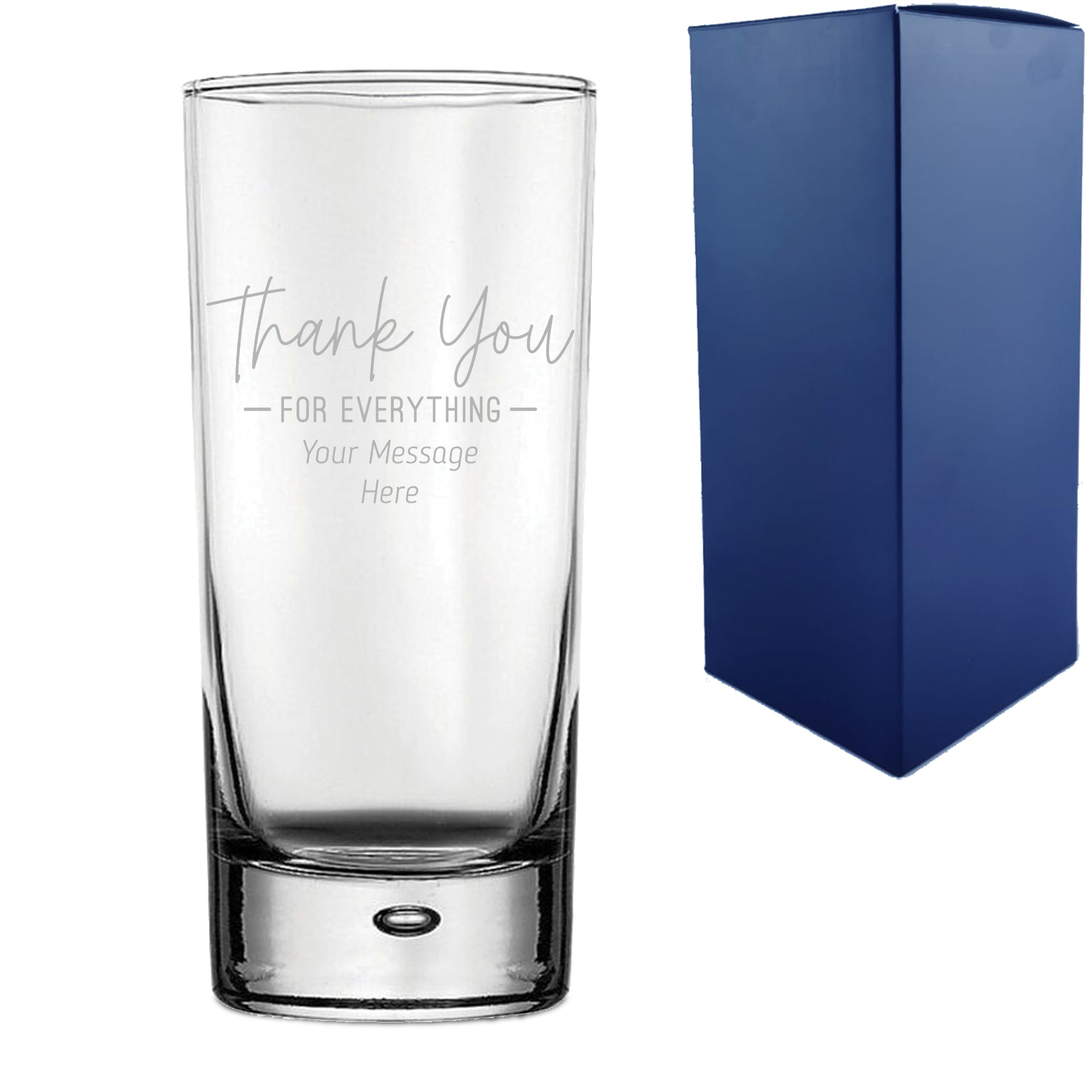 Engraved Hiball Glass with Thank You for Everything Design Image 1