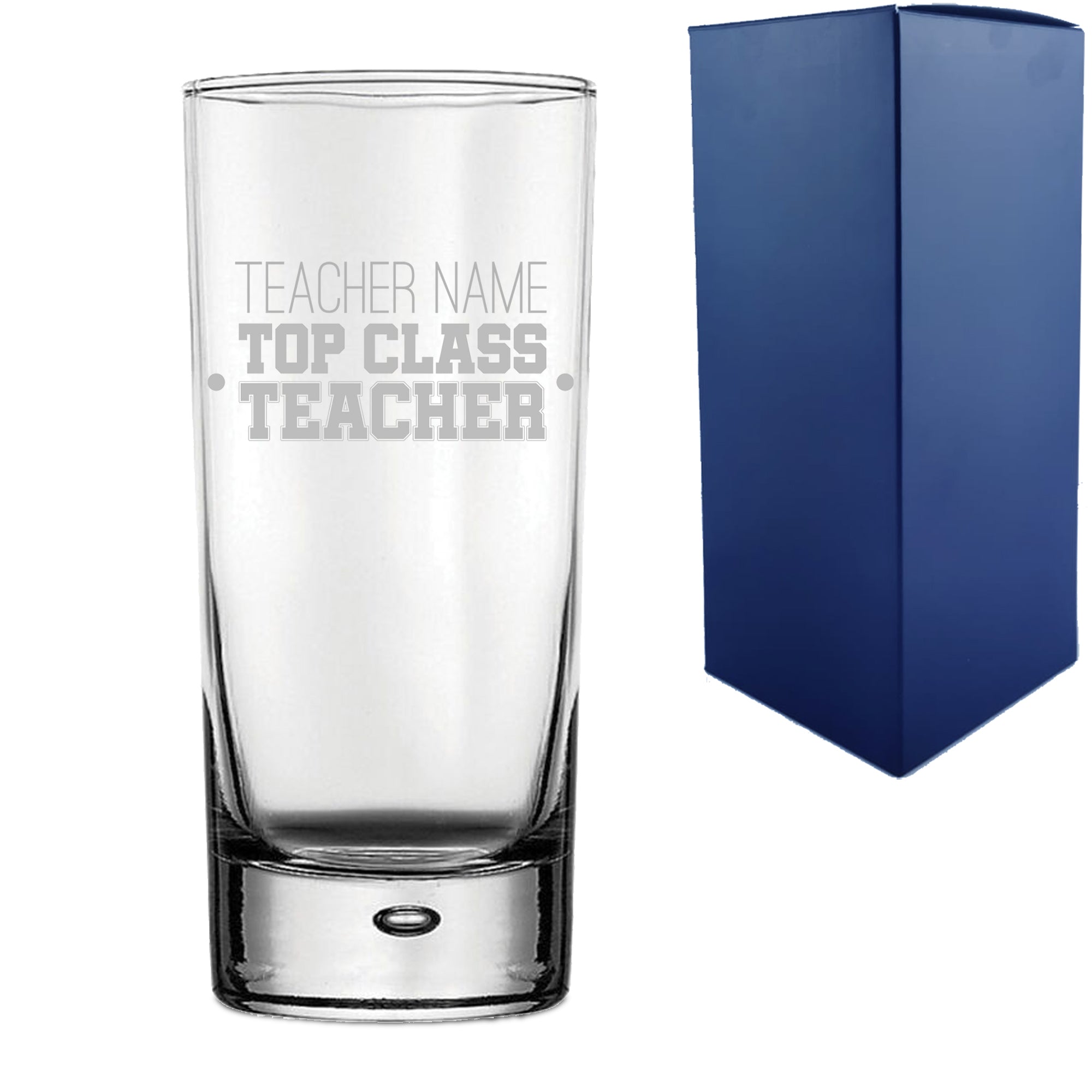 Engraved Teacher Hiball Glass with Top Class Teacher Design Image 1