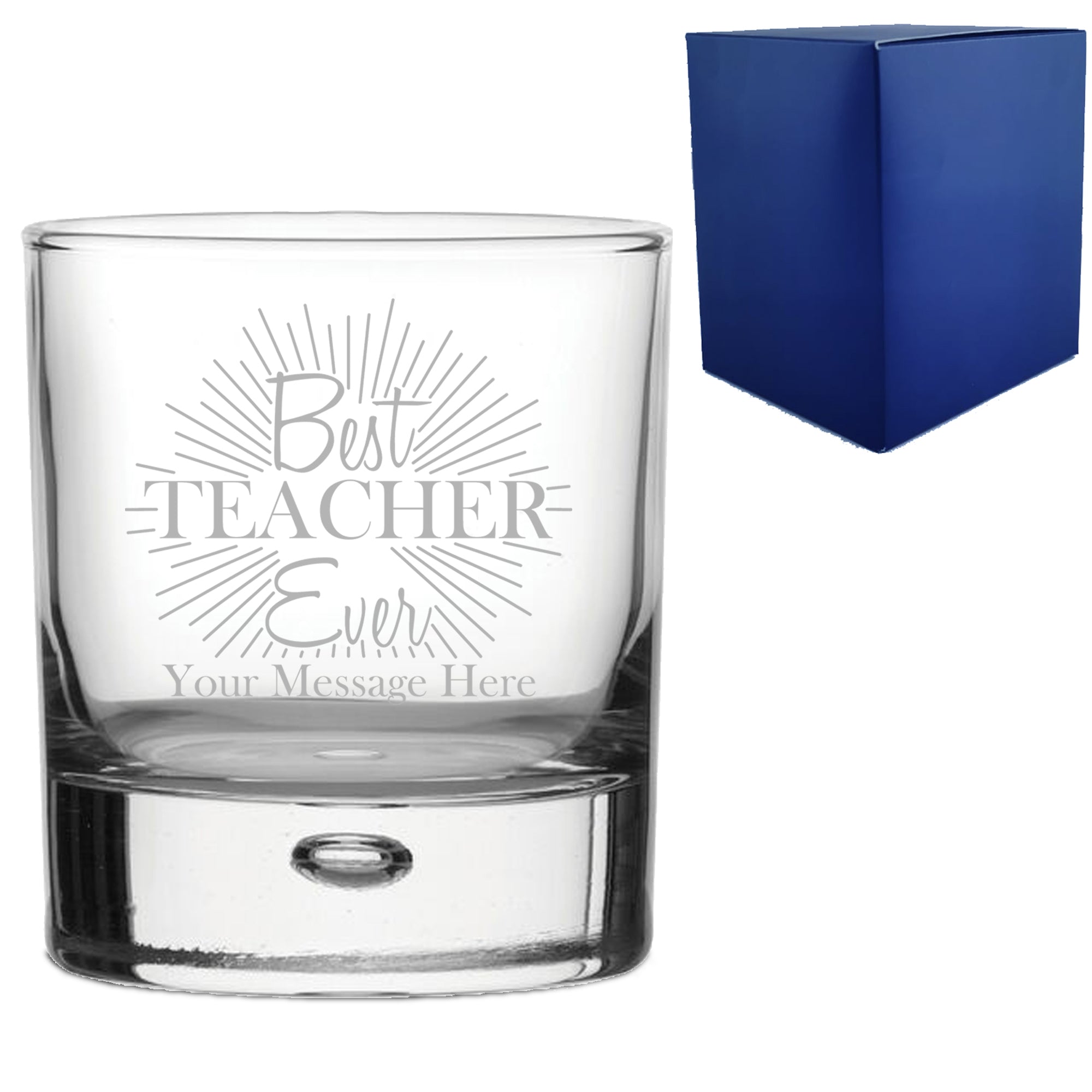 Engraved Teacher Whisky Glass with Best Teacher Ever Design Image 1