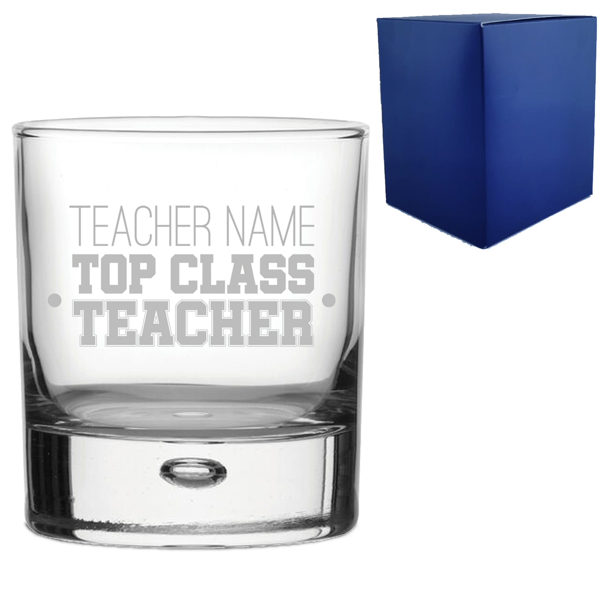 Engraved Teacher Whisky Glass with Top Class Teacher Design Image 1