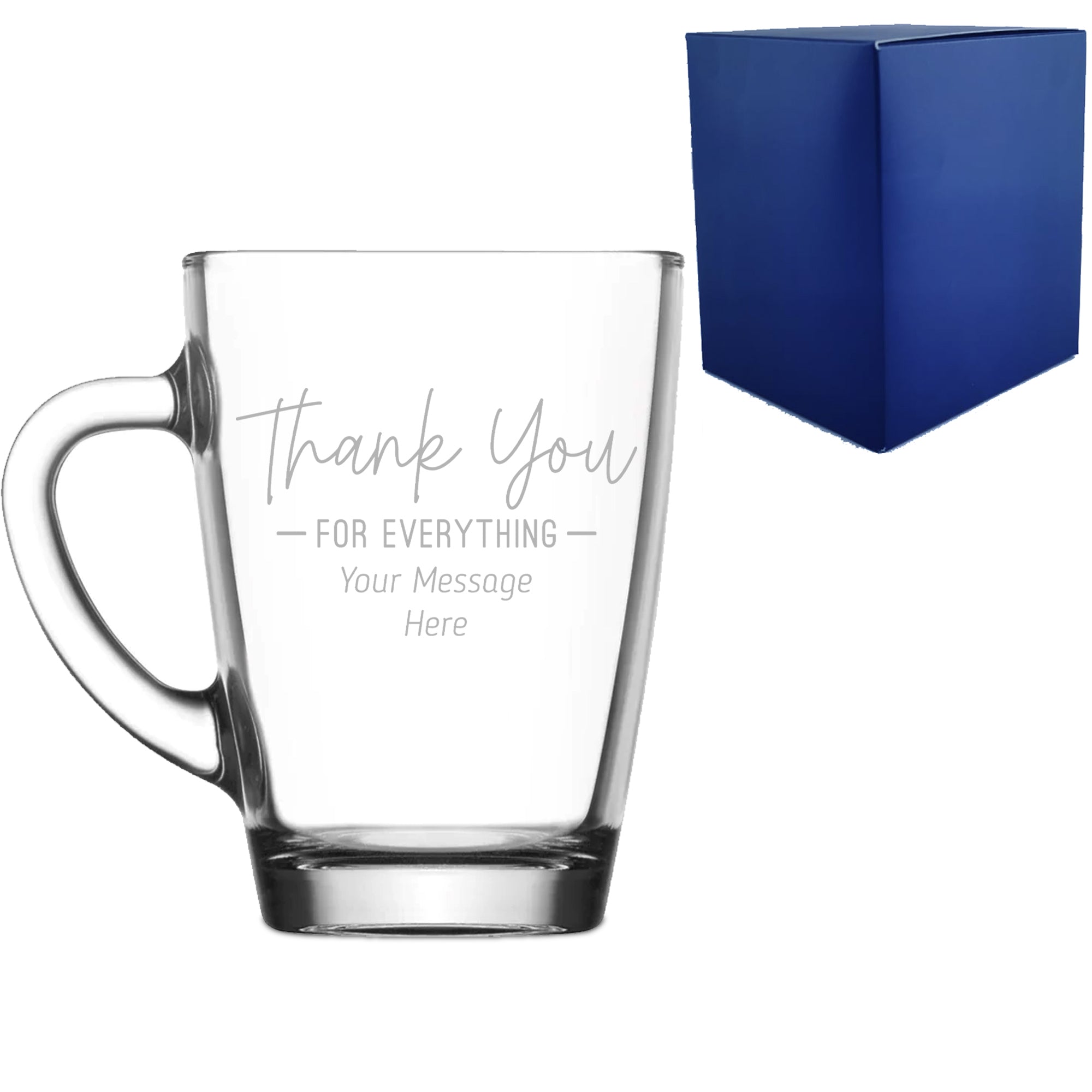 Engraved Glass Mug with Thank You for Everything Design Image 1