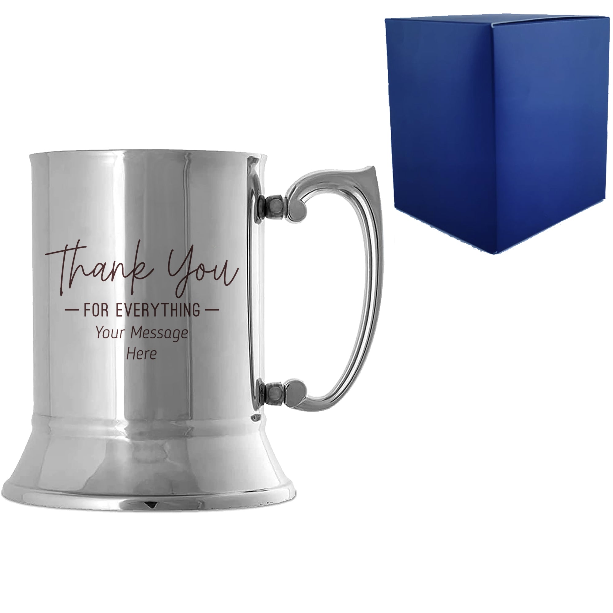 Engraved Metal Tankard with Thank You for Everything Design Image 1