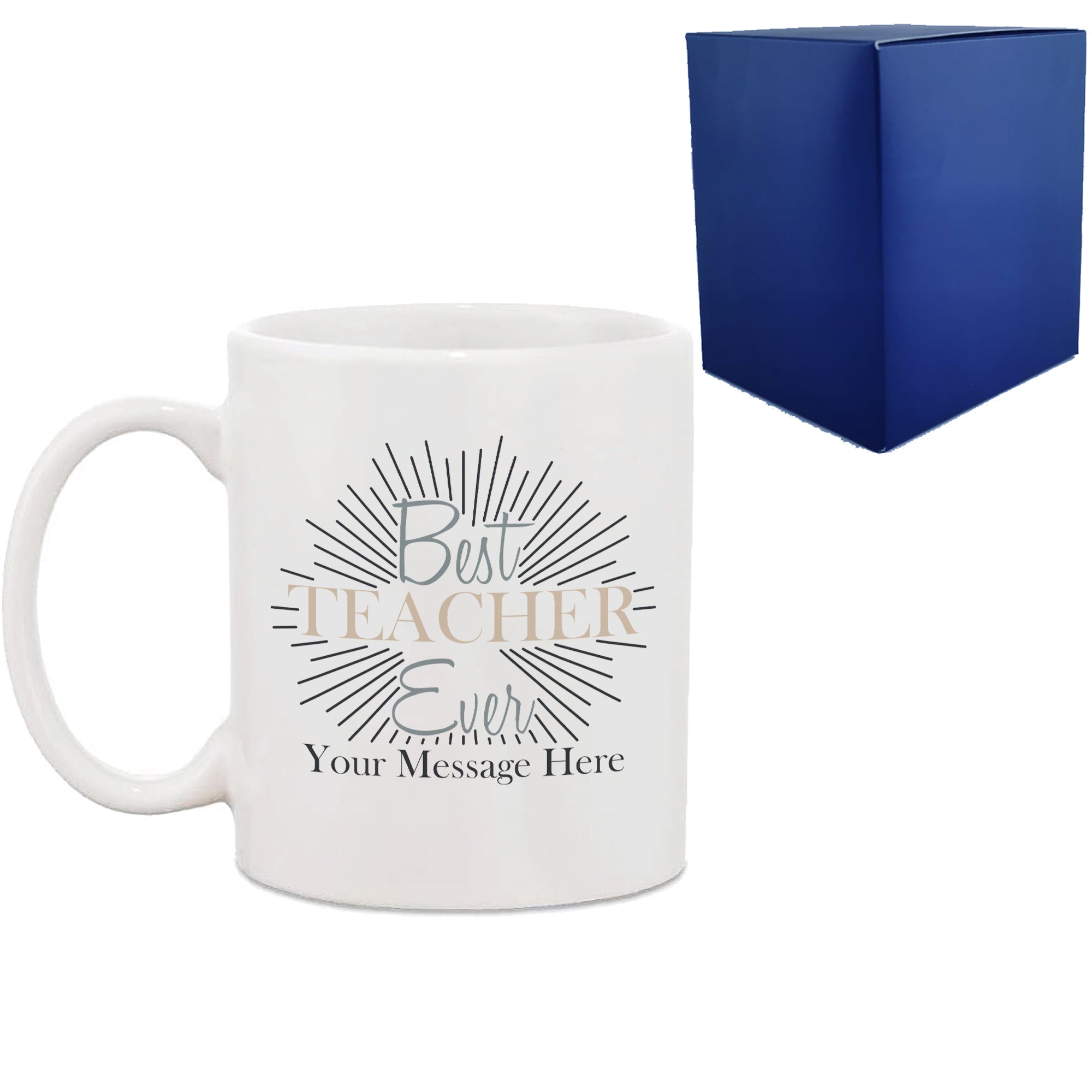 Printed Teacher Gift Mug with Best Teacher Ever Design Image 1