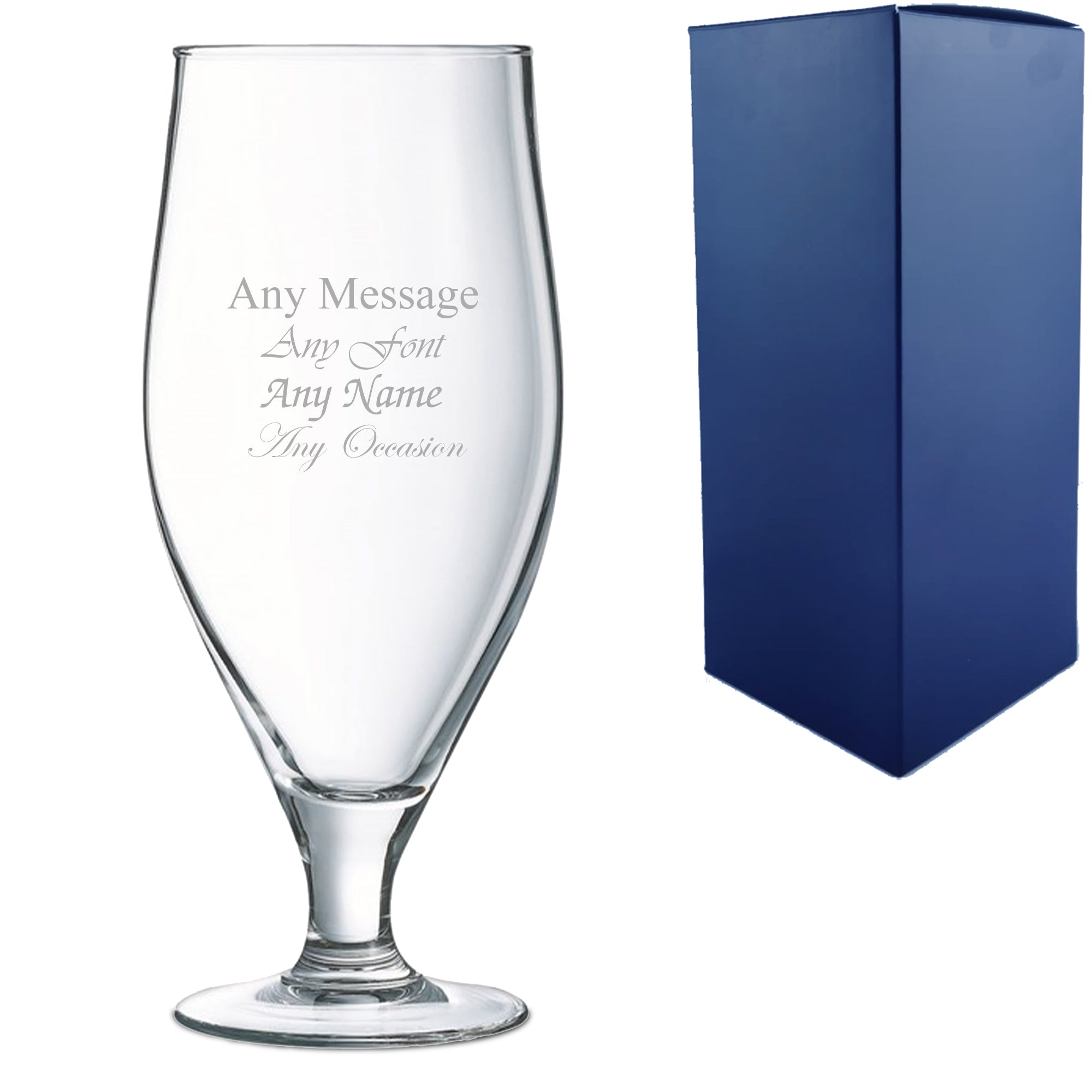 Engraved Stuttgart Stemmed Pint Beer Glass Image 1