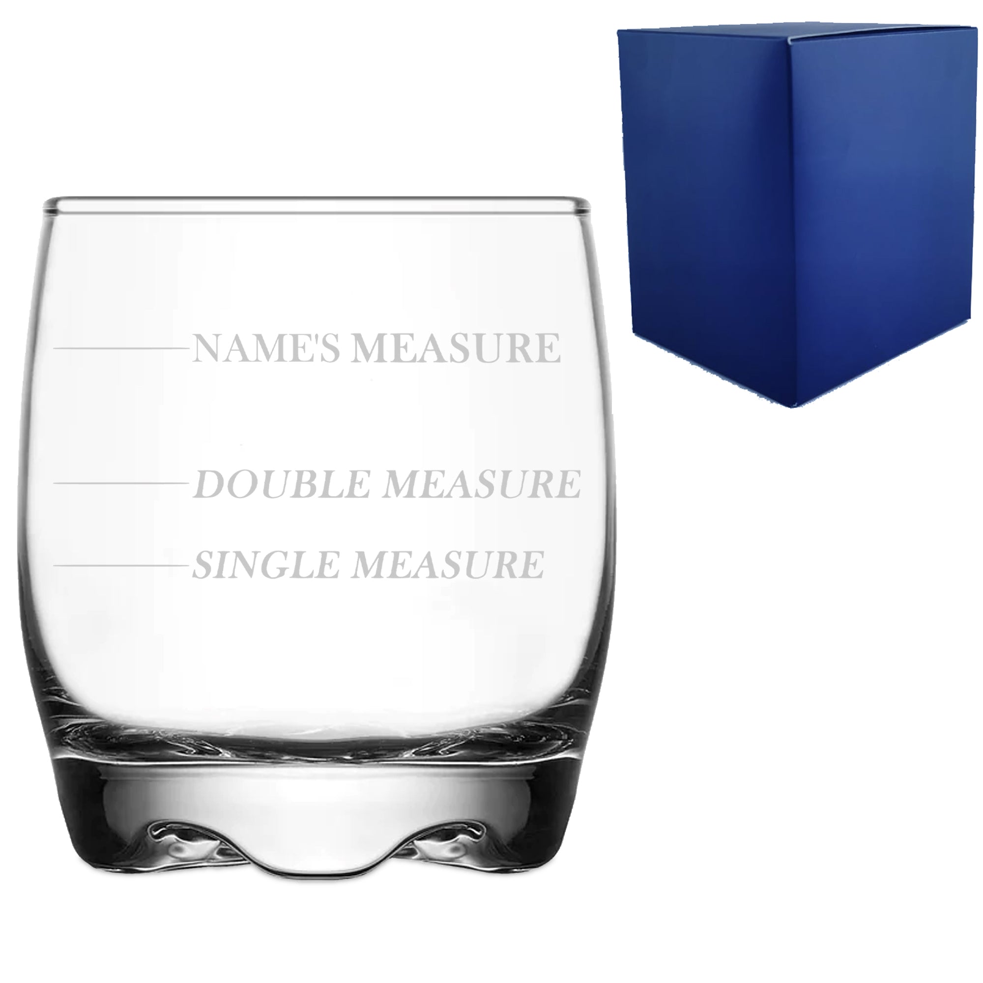 Personalised Engraved Adora Whisky Glass with 'Name's Measure' Design, Customise with Any Name Image 1
