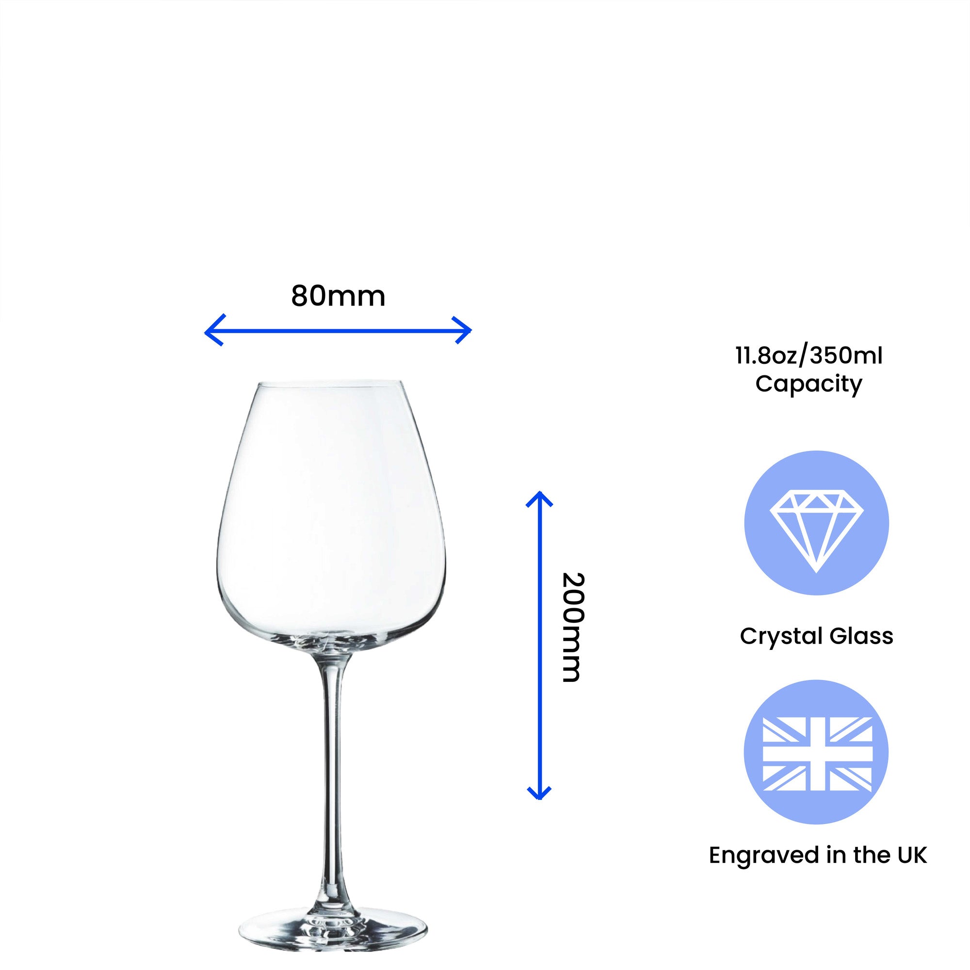 Personalised Engraved Wine Emotions Wine Glass with Name's Glass Script Measurements Design, Customise with Any Name Image 5