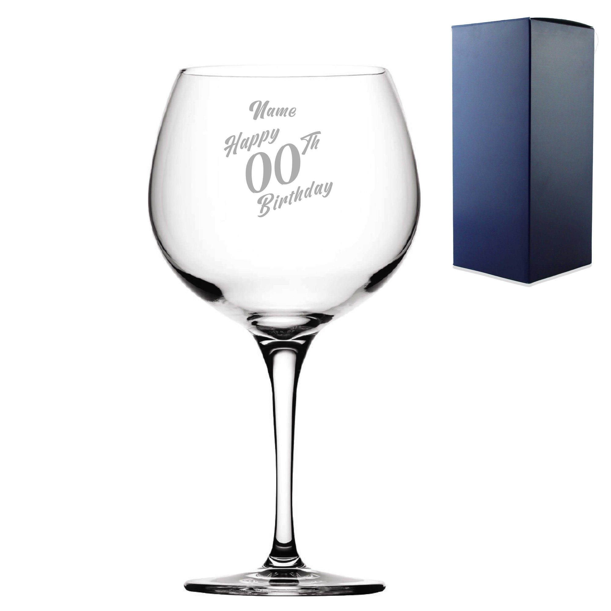 Engraved Primeur Balloon Happy 20,30,40,50... Birthday Slanted, Gift Boxed Image 1