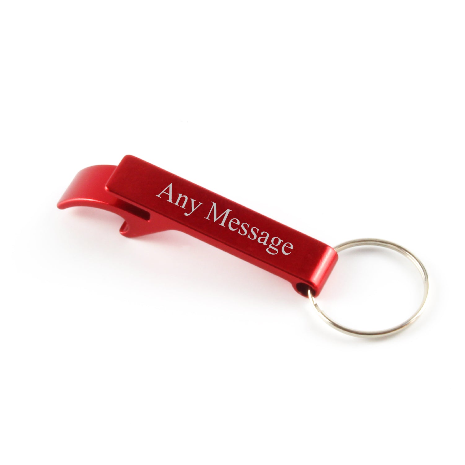 Engraved Red Keyring Bottle Opener Any Message Design Image 1