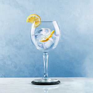 Engraved Hudson Gin Glass, Initial and Name, 650ml, Classic Font Image 4