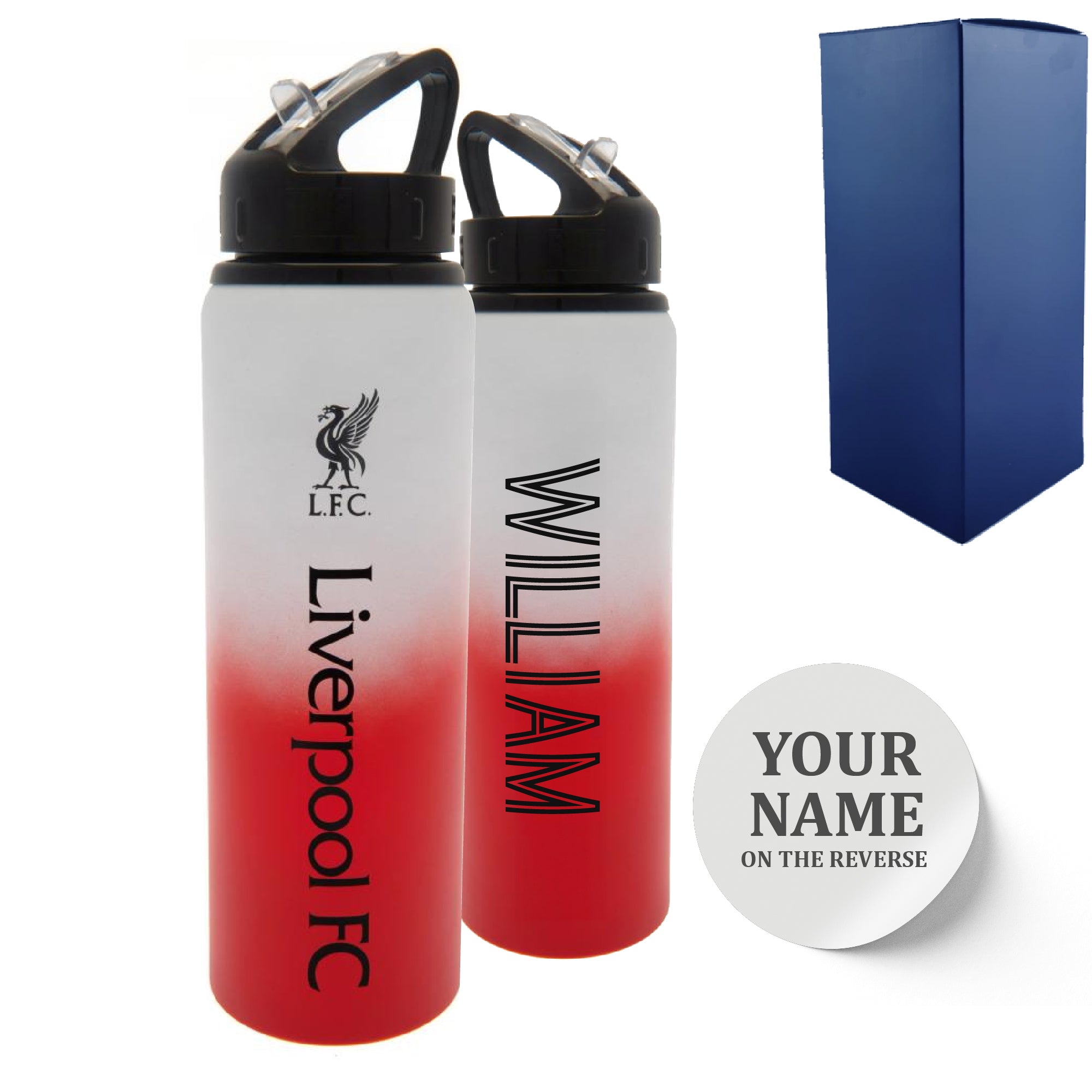 Official Printed Metal Liverpool Bottle, Personalise Any Name, Gift Boxed Image 1