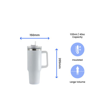 Engraved Extra Large White Travel Cup 40oz/1135ml, Any Name Image 5