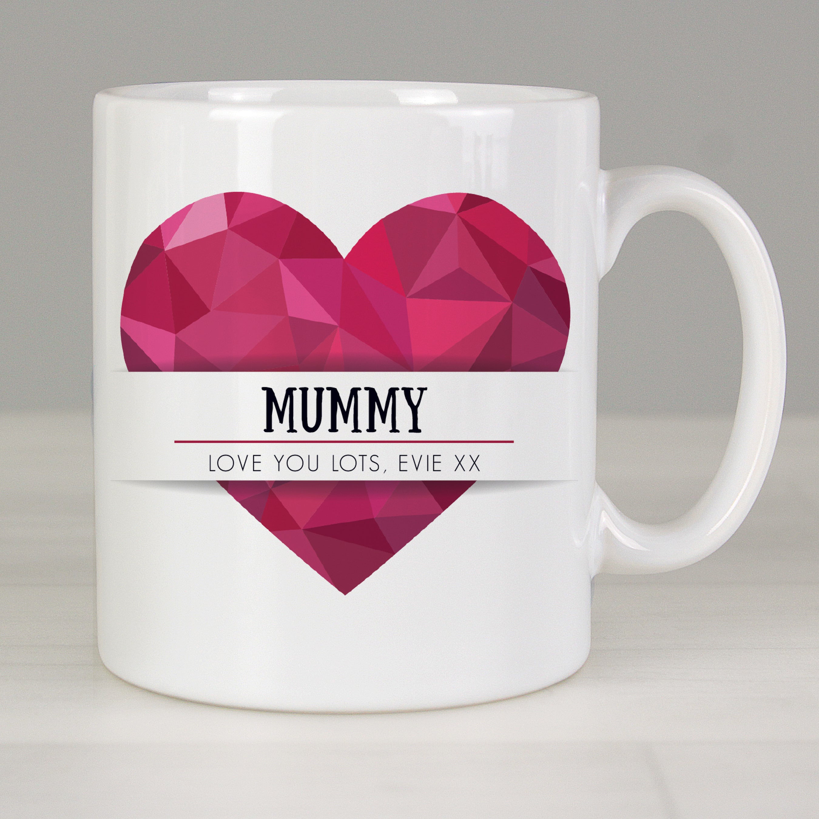 Personalised Geometric Heart Mug