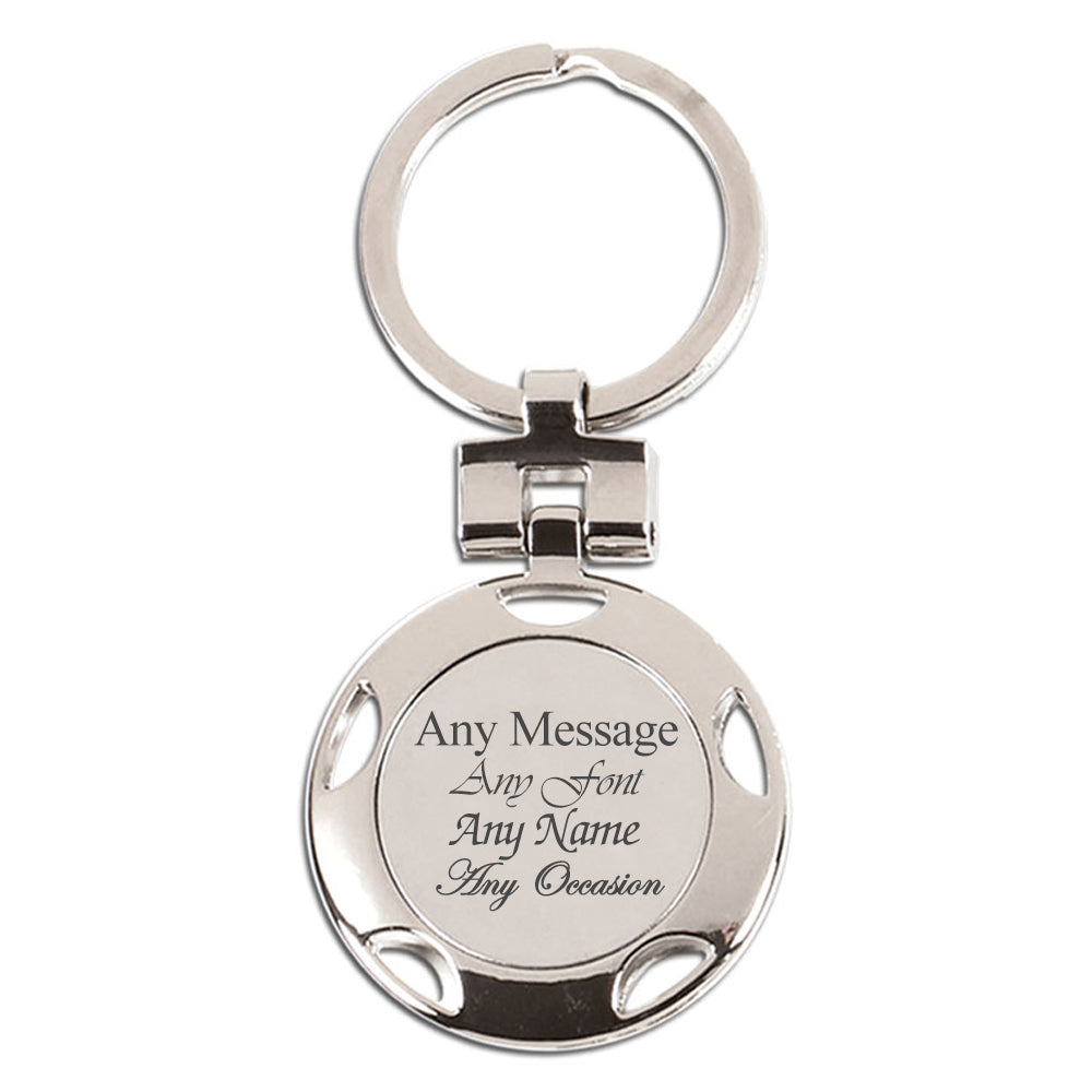 Engraved Round Crown Keyring Image 1
