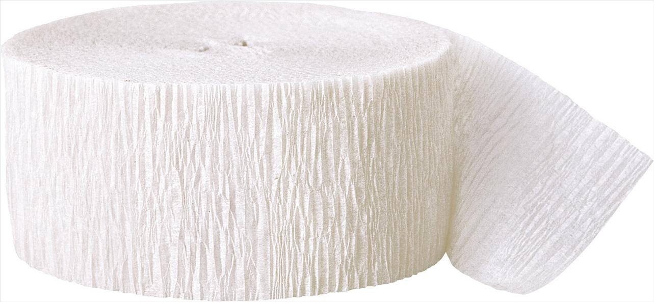 WHITE CREPE STREAMER 81FT X 1.