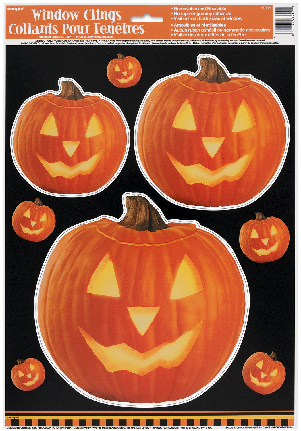PUMPKIN GLOW WNDOW CLING