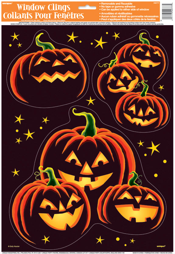 PUMPKIN GRIN WINDOW CLING