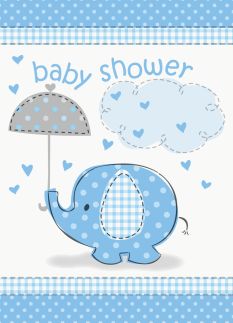 UMB Blue BabyShowr Invites 8pk