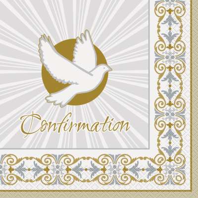 Confirmation Gold/Silv Napkins