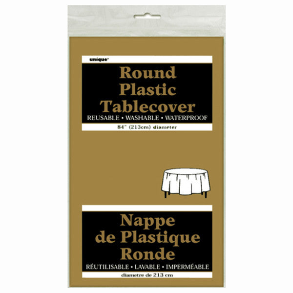 Tablecover Gold Round Plastic