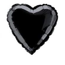 Heart Foil 18" Balloon Black