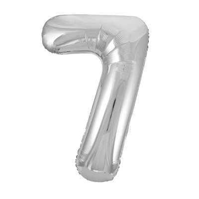 Num 7 Silver 34" Balloon