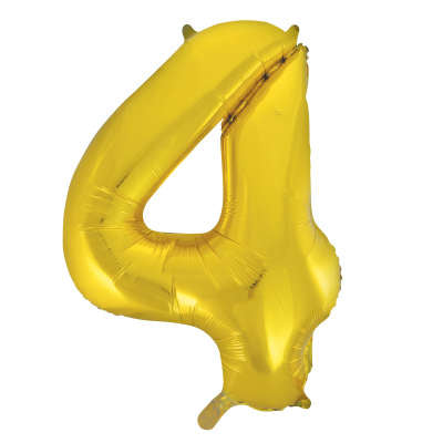 Num 4 Gold 34" Balloon