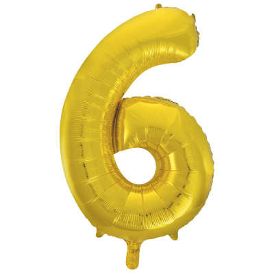 Num 6 Gold 34" Balloon