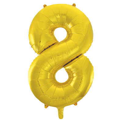 Num 8 Gold 34" Balloon