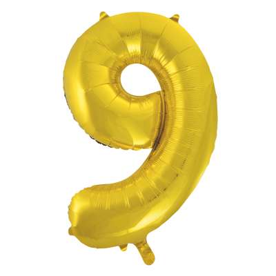 Num 9 Gold 34" Balloon