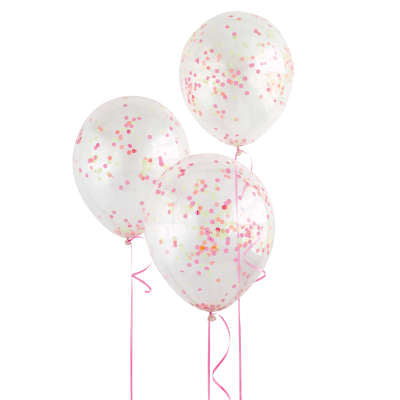 Confetti Balloon Neon Cols 6pk