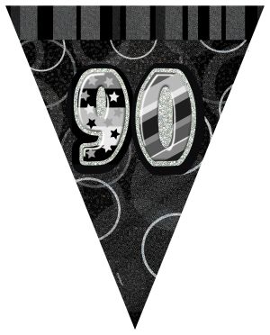 90th Blk Glitz Pen Banner