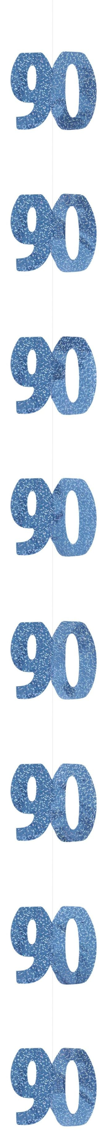 90th Bday GlitzBlue String Dec