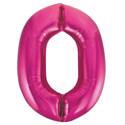 Num 0 Pink 34" Balloon