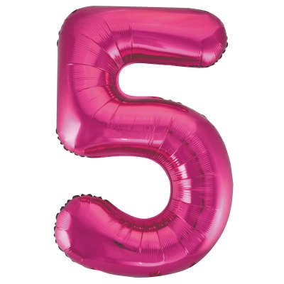 Num 5 Pink 34" Balloon