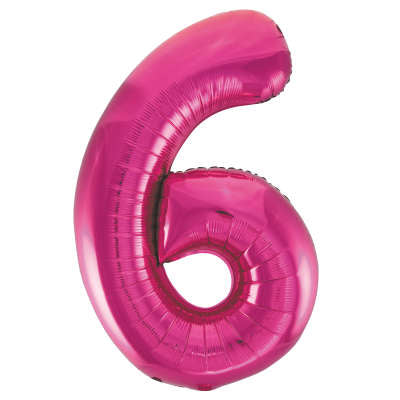 Num 6 Pink 34" Balloon